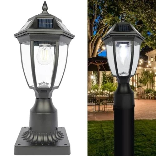 Solar post lights - solar, 6000k