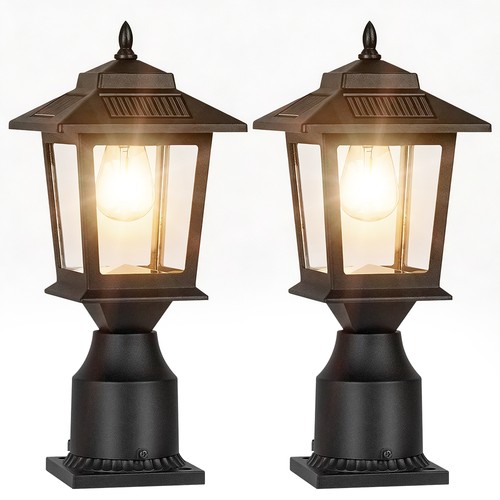 2pks solar post lights dusk - 2pks,